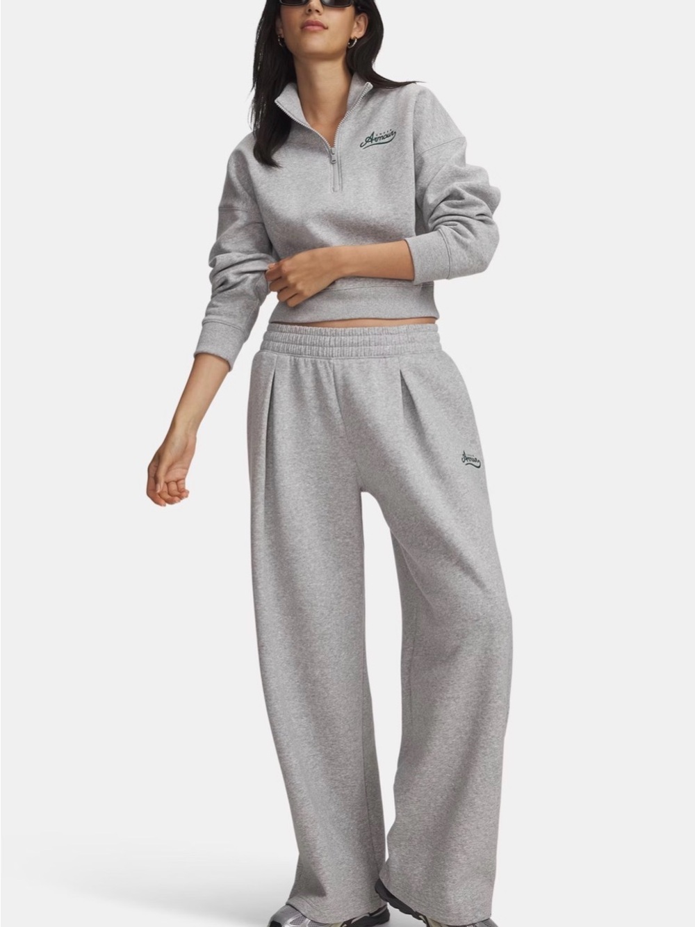 UA Rival Fleece Pleated Varsity
- Heathered Gray / White